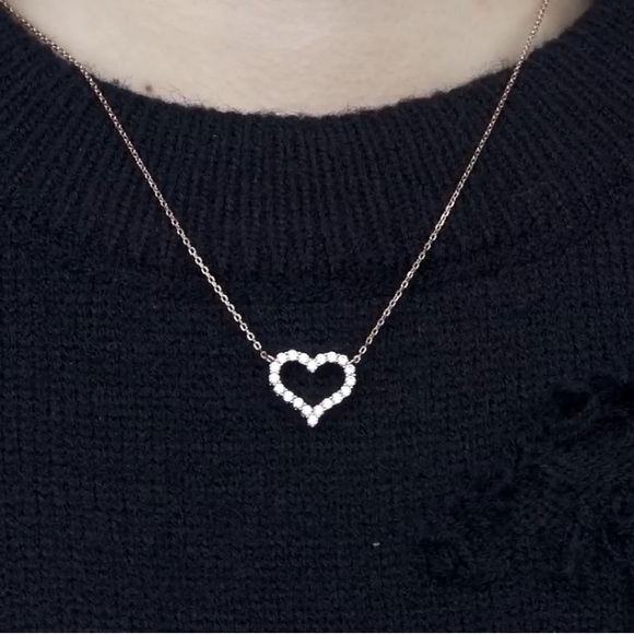 18k Diamond Heart Necklace GRA - Picture 4 of 7